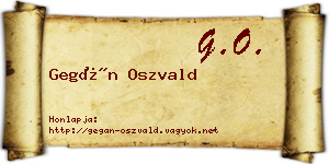 Gegán Oszvald névjegykártya